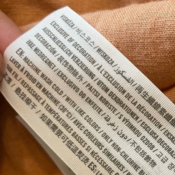 Abercrombie & Fitch Linen Tie Strap Trapeze Mini Dress Cut out back melon - Picture 15 of 15